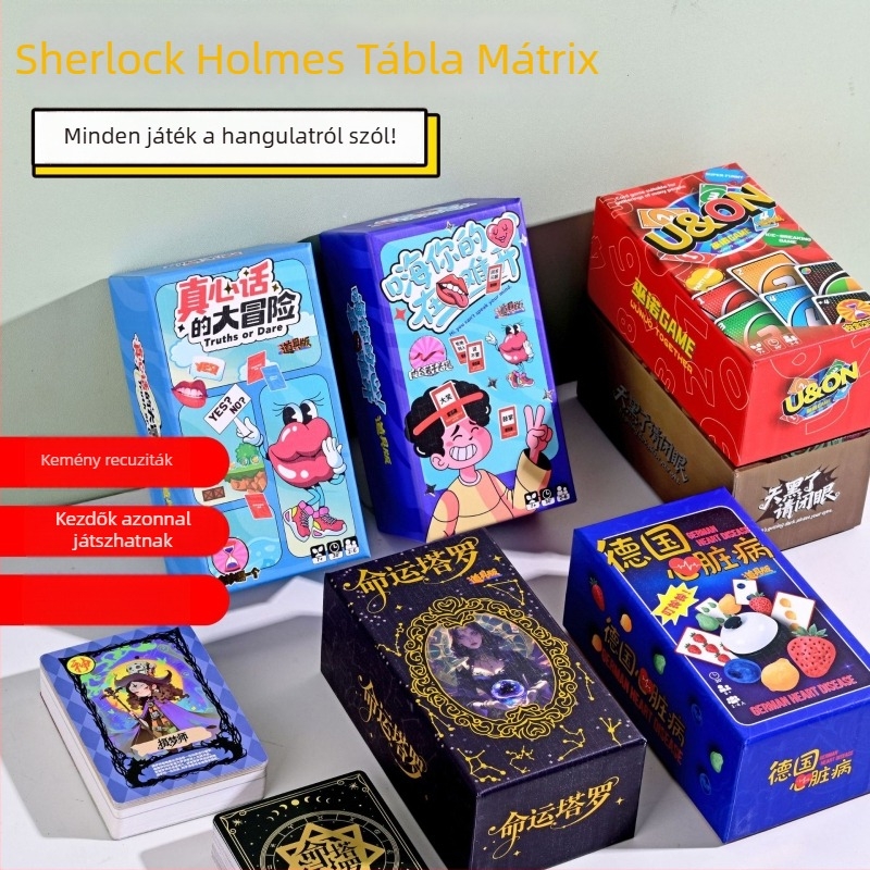 Gyermekeknek szóló társasjáték-kártyák — interaktívak, Sherlock Holmes, papírból, dobozos csomagolás, 4–14 évesek