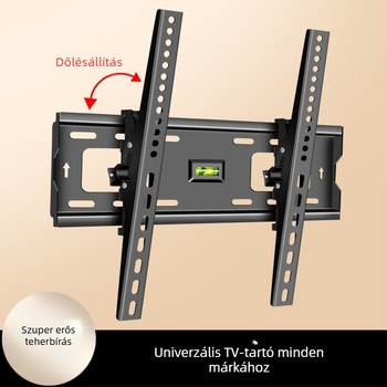Universális falra szerelhető TV-tartó, mechanikus állítással, acélból készült, teherbírás >15 kg