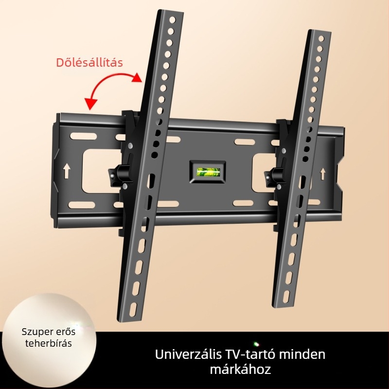 Universális falra szerelhető TV-tartó, mechanikus állítással, acélból készült, teherbírás >15 kg