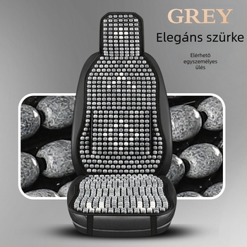 Autóülés-párna fa gyöngyökkel és deréktámasz, légáteresztő nyári matrac (Anyag: illatos fa; Eredet: Heilongjiang; Specifikáció: Általános)