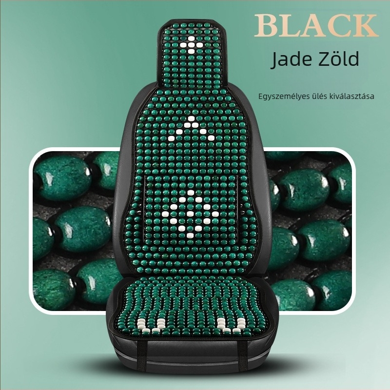 Autóülés-párna fa gyöngyökkel és deréktámasz, légáteresztő nyári matrac (Anyag: illatos fa; Eredet: Heilongjiang; Specifikáció: Általános)