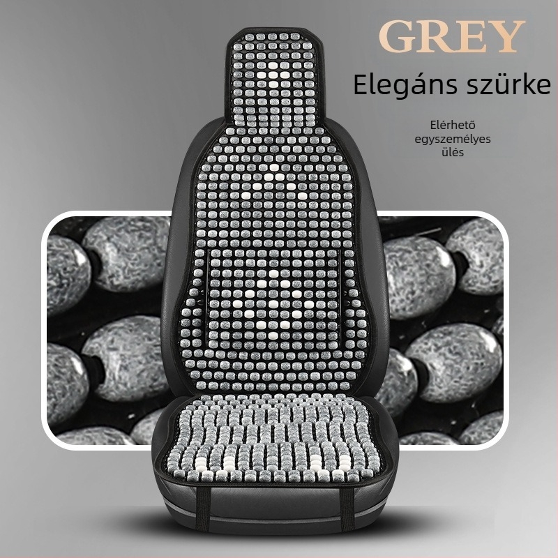 Autóülés-párna fa gyöngyökkel és deréktámasz, légáteresztő nyári matrac (Anyag: illatos fa; Eredet: Heilongjiang; Specifikáció: Általános)