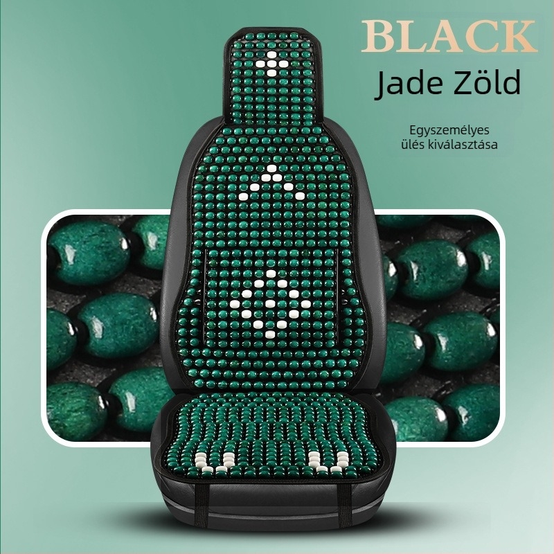 Autóülés-párna fa gyöngyökkel és deréktámasz, légáteresztő nyári matrac (Anyag: illatos fa; Eredet: Heilongjiang; Specifikáció: Általános)