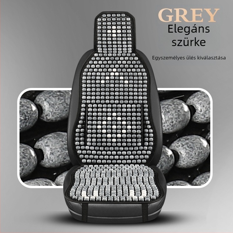 Autóülés-párna fa gyöngyökkel és deréktámasz, légáteresztő nyári matrac (Anyag: illatos fa; Eredet: Heilongjiang; Specifikáció: Általános)