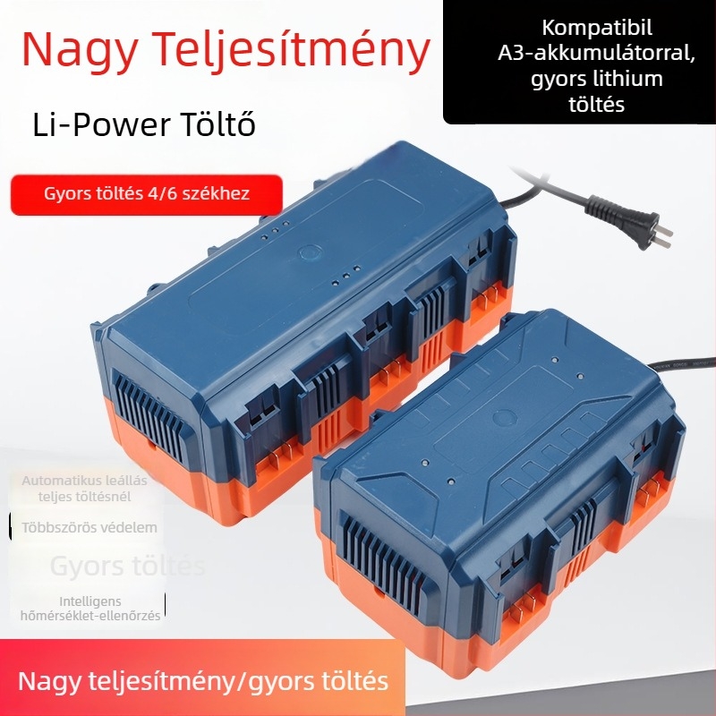Gyorstöltő talapzat lítium-ion akkumulátorhoz, A3 csatlakozó, intelligens gyorstöltés, 4/6 ülés kompatibilis