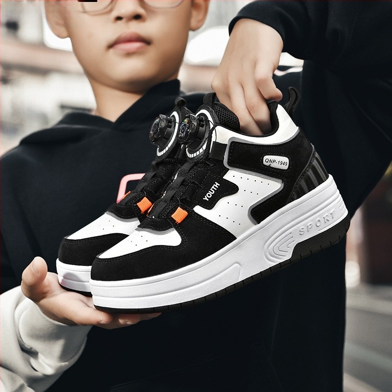 Heelys gyerekeknek – uniszex, kettős kerékkel, PU kerékkel, rejtett sarok, forgó csat, modell 866