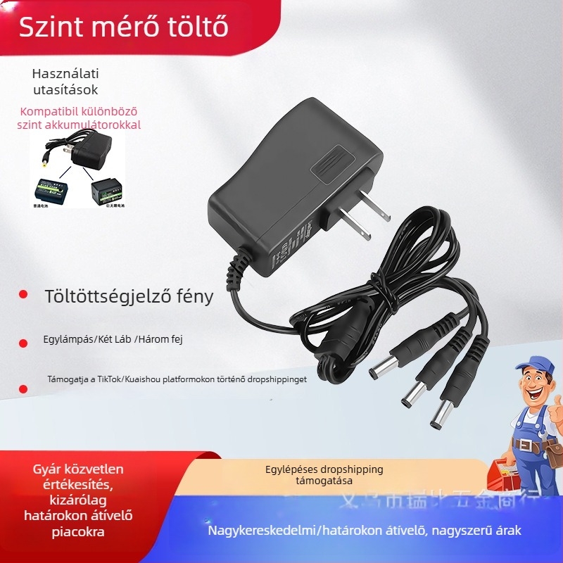 Beston Level töltő akkumulátoros szintmérőkhöz, Level Charger sorozat, Bemenet 5, Kimenet 2