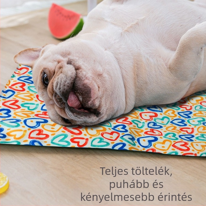 Nyári hűtő párna háziállatoknak, kutyáknak és macskáknak, gel alapú hűtés, könnyen tisztítható