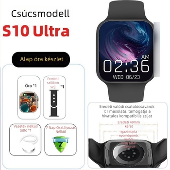 S10 okosóra – Prémium kiadás NFC offline fizetéssel, pulzusmérés, Bluetooth hívások, mágneses töltés, vízálló
