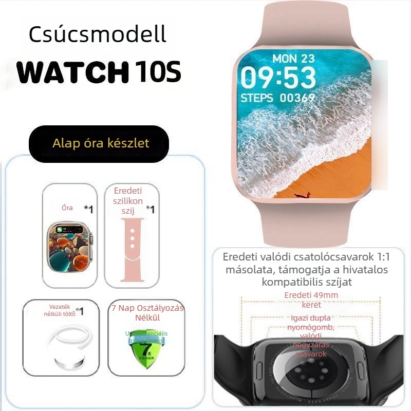 S10 okosóra – Prémium kiadás NFC offline fizetéssel, pulzusmérés, Bluetooth hívások, mágneses töltés, vízálló