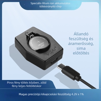 Li-ion gombakkumulátor töltő LIR2032/LIR2025, USB töltő, bemenet AC110-240V, kimenet 2.8-8.7V, KC tanúsított
