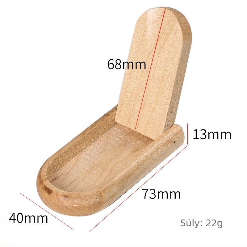 Összecsukható tömörfa pipatartó – kézzel készített, modern minimalista stílus, egy rekeszes, otthoni használatra