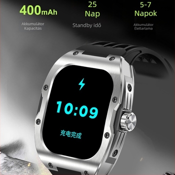 AK69 okosóra szabadtéri sportokra - 1,95 hüvelykes AMOLED kijelző, szívritmus- és vér oxigén monitorozás, Bluetooth hívások, 7–14 napos akkumulátor