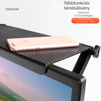 Router tálca TV-boxhoz és monitorhoz – 1-szintes nappali rendező, fúrás nélküli szerelés, modern minimalista stílus
