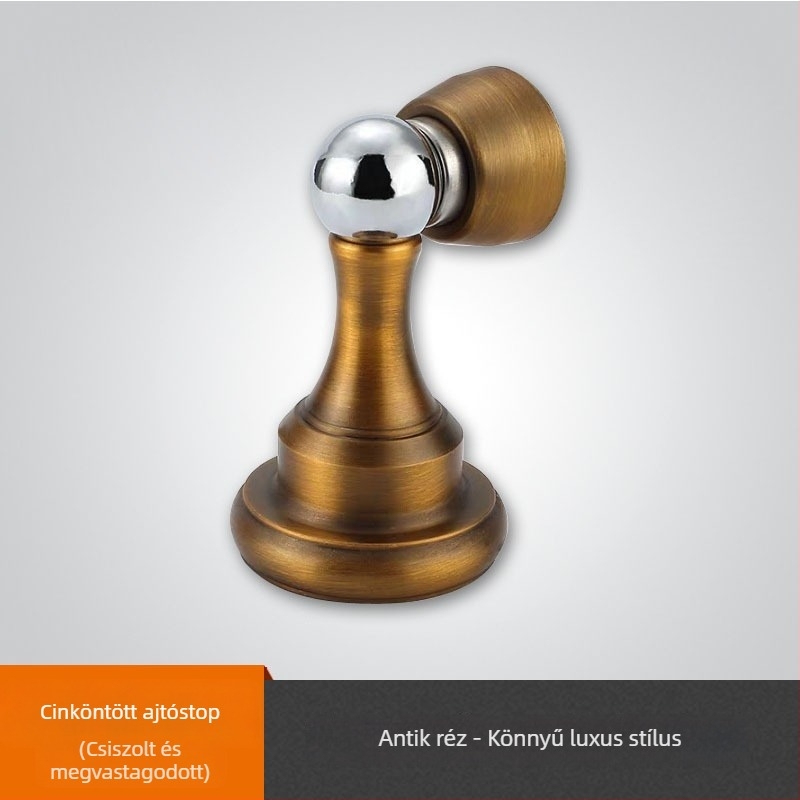 Cinkötvözetből készült minimalist ajtócsukó, beltéri fa ajtókhoz, falra szerelhető CT-01, kézi működtetés, standard felépítés