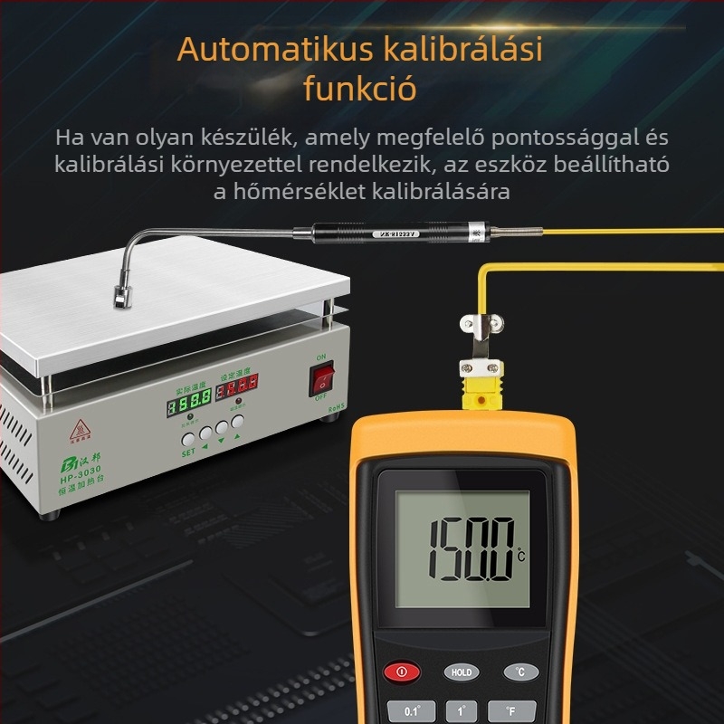 Nicatymeter DT1311 Digitális hőmérő érintéses szenzorral, K-típusú termopár heggyel, ipari osztály