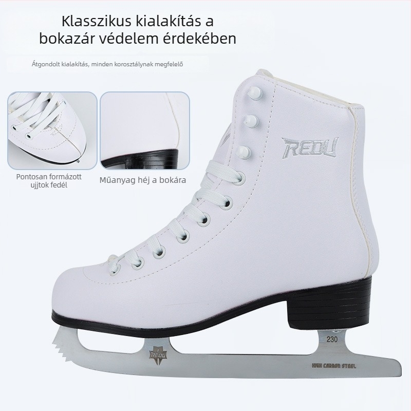 Cool Show Gyerek Jégkorcsolyák – Fagyálló PU Felsőrésze, Karbonacél Pengék