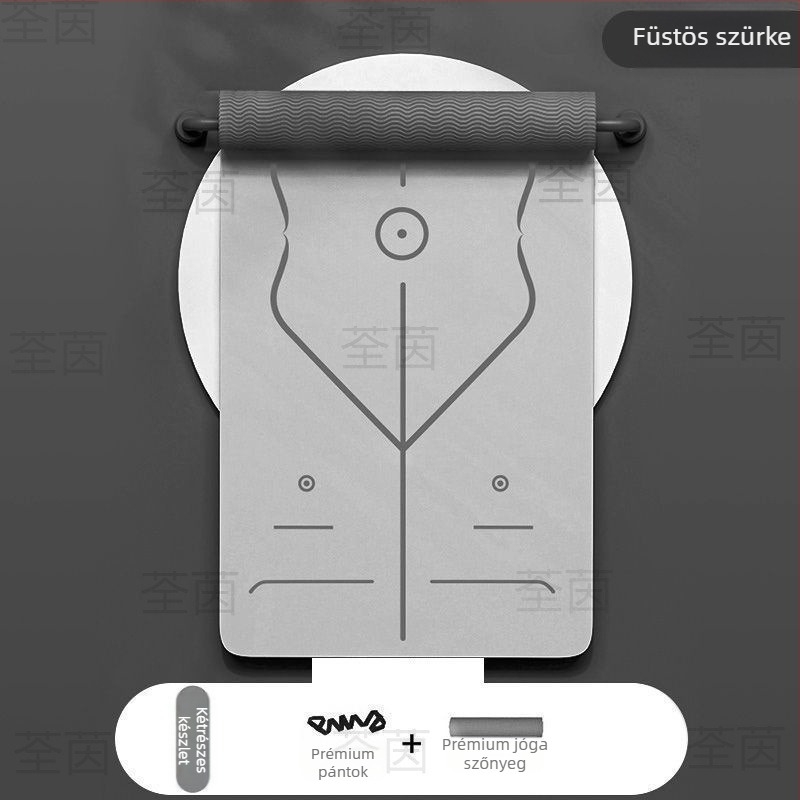 TPE jóga matrac, 8 mm vastagságú, csúszásmentes, széles, uniszex fitnesz matrac posztúra vonalakkal
