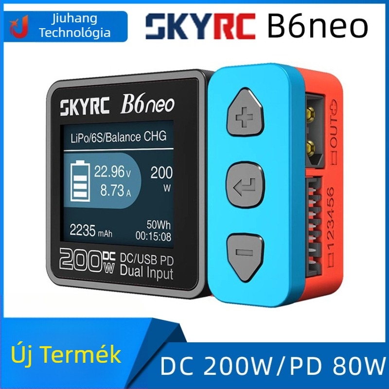 SKYRC B6neo intelligens töltő (200W kimenet, PD80W, akkumulátor energia-észlelés)