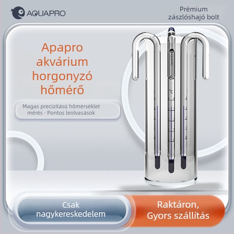 Akváriumi hőmérő - üveg, vízhőmérséklet mérésére, halak számára, nagy pontosság