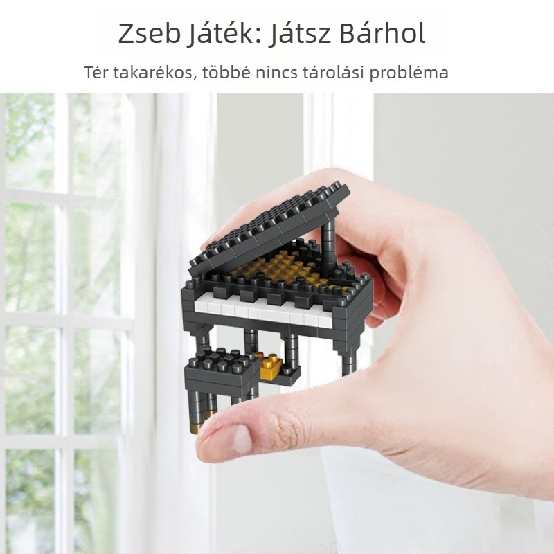 Lego-kompatibil építőblokkok, zenei témájú, DIY összeszerelés, ABS műanyag, 100–200 darab, 7–14 éveseknek