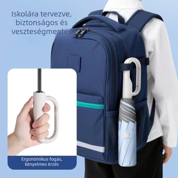 Automata nyitás-zárású gyerek esernyő, 8 bordával, váz és fogantyú rostos anyagból, poliészter bevonat, tanulóknak