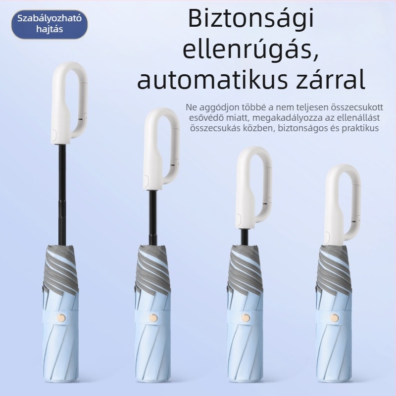 Automata nyitás-zárású gyerek esernyő, 8 bordával, váz és fogantyú rostos anyagból, poliészter bevonat, tanulóknak
