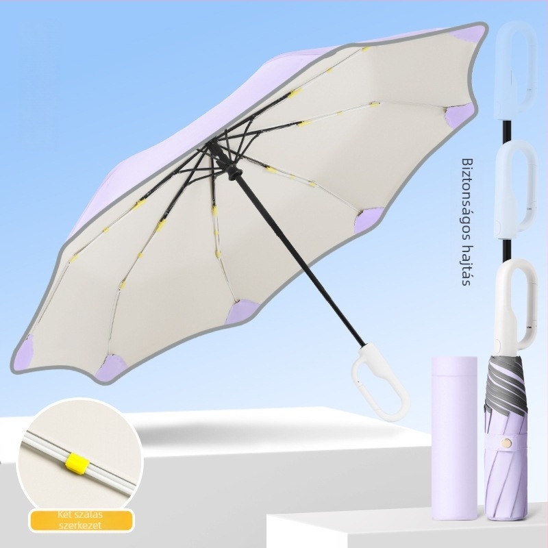 Automata nyitás-zárású gyerek esernyő, 8 bordával, váz és fogantyú rostos anyagból, poliészter bevonat, tanulóknak