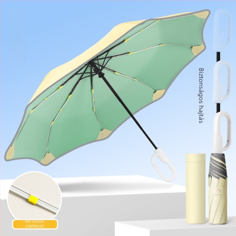 Automata nyitás-zárású gyerek esernyő, 8 bordával, váz és fogantyú rostos anyagból, poliészter bevonat, tanulóknak