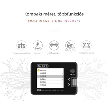 ToolkitRC M7 töltő 1-6S akkukhoz, kimenet 20V 10A, bemenet 7-28V, balansolási áram 400 mA, LCD kijelző és jeltesztelő/jelforrás