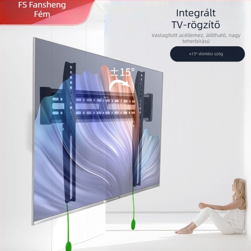 Beépített falra szerelhető TV tartó, forgó teleszkópos kar, vasból, modell C3-T, Smart TV-hez