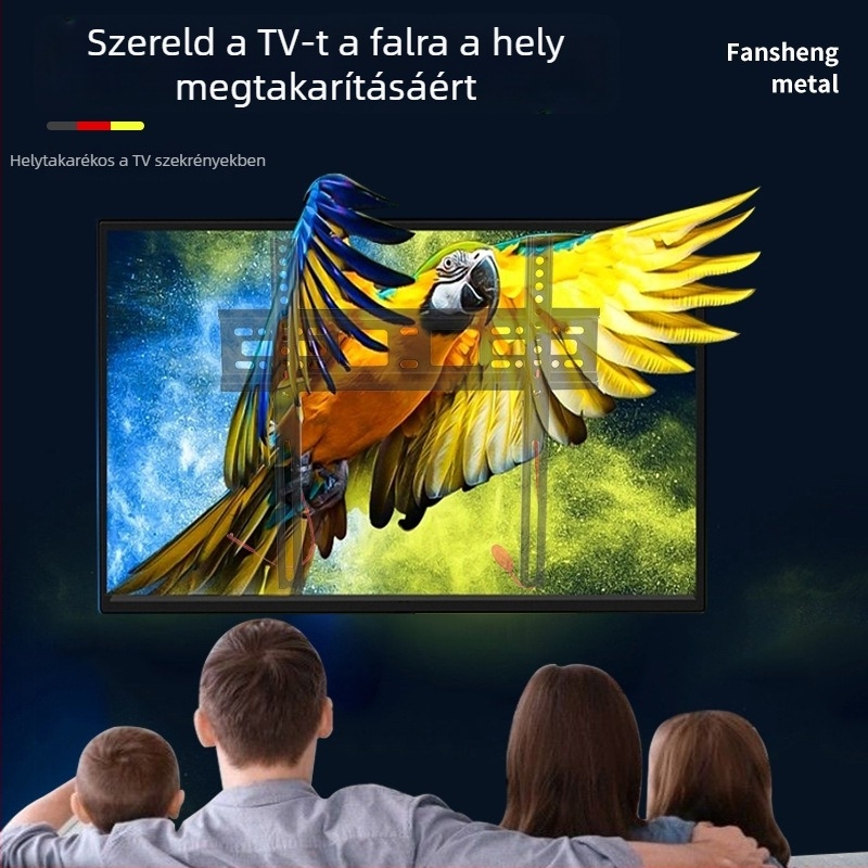 Beépített falra szerelhető TV tartó, forgó teleszkópos kar, vasból, modell C3-T, Smart TV-hez