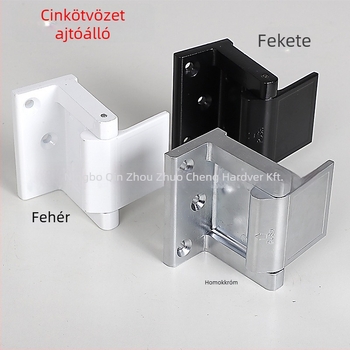Ajtóblokkoló – modell ZC012, alumíniumötvözet, felület elektroplat, ajtóhoz szerelhető, kézi működtetés