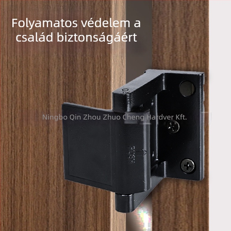 Ajtóblokkoló – modell ZC012, alumíniumötvözet, felület elektroplat, ajtóhoz szerelhető, kézi működtetés