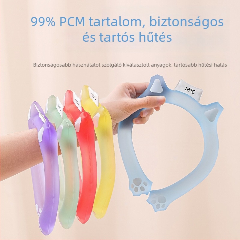 PCM hűtőnyakpárna TPU anyagból, PCM töltettel, körülbelül 145 g, hőguta megelőzése és hűtés