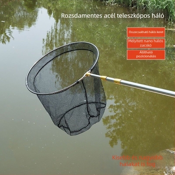 Gyerekeknek szánt rozsdamentes acél teleszkópos halászhálóbot, hossz 2.1–4.0 m