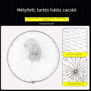 Gyerekeknek szánt rozsdamentes acél teleszkópos halászhálóbot, hossz 2.1–4.0 m