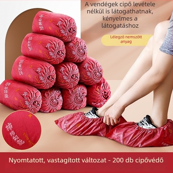 Egyszer használatos cipővédők nem szőtt anyagból a Ló éve számára, beltéri használatra, csúszásmentes, megerősített, a Tavaszi Fesztivál dekorációjához