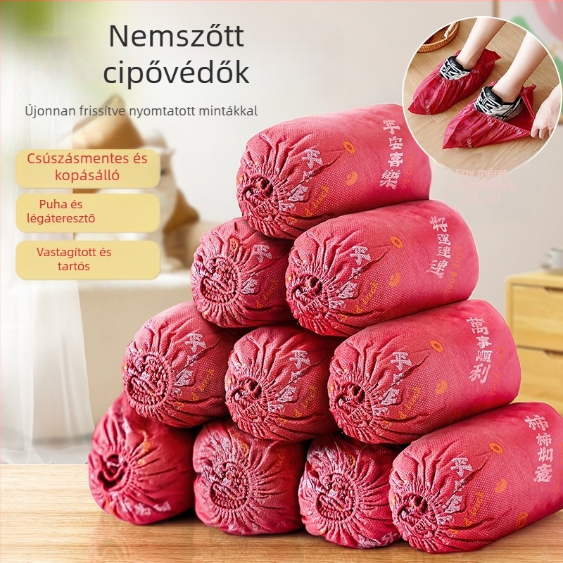 Egyszer használatos cipővédők nem szőtt anyagból a Ló éve számára, beltéri használatra, csúszásmentes, megerősített, a Tavaszi Fesztivál dekorációjához