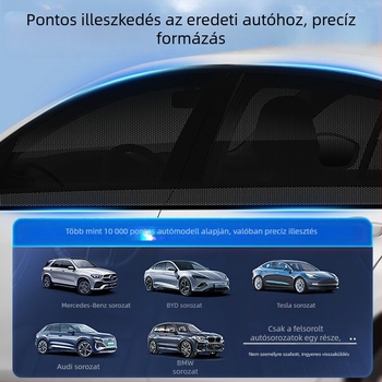 Autóablak szúnyogháló háló és árnyékoló függöny, univerzális oldalablakhoz