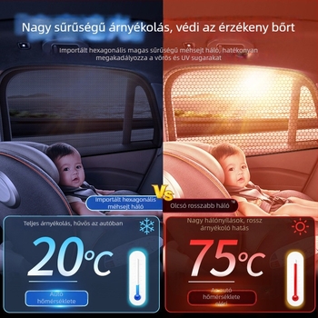 Autóablak szúnyogháló háló és árnyékoló függöny, univerzális oldalablakhoz