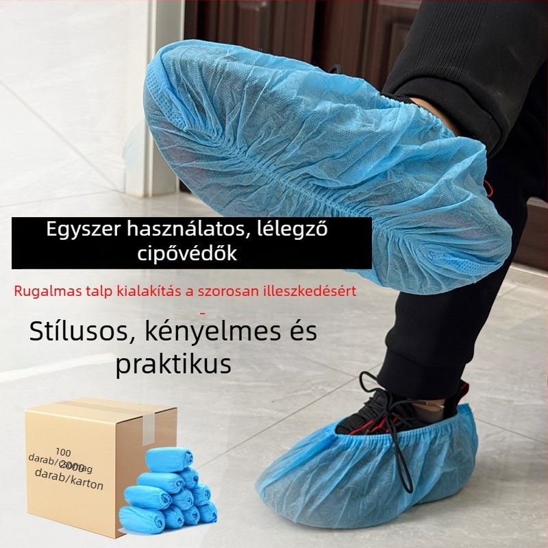 Egyszer használható vastagított nemszőtt anyagból készült cipővédők, porálló és kopásálló, egyszínű