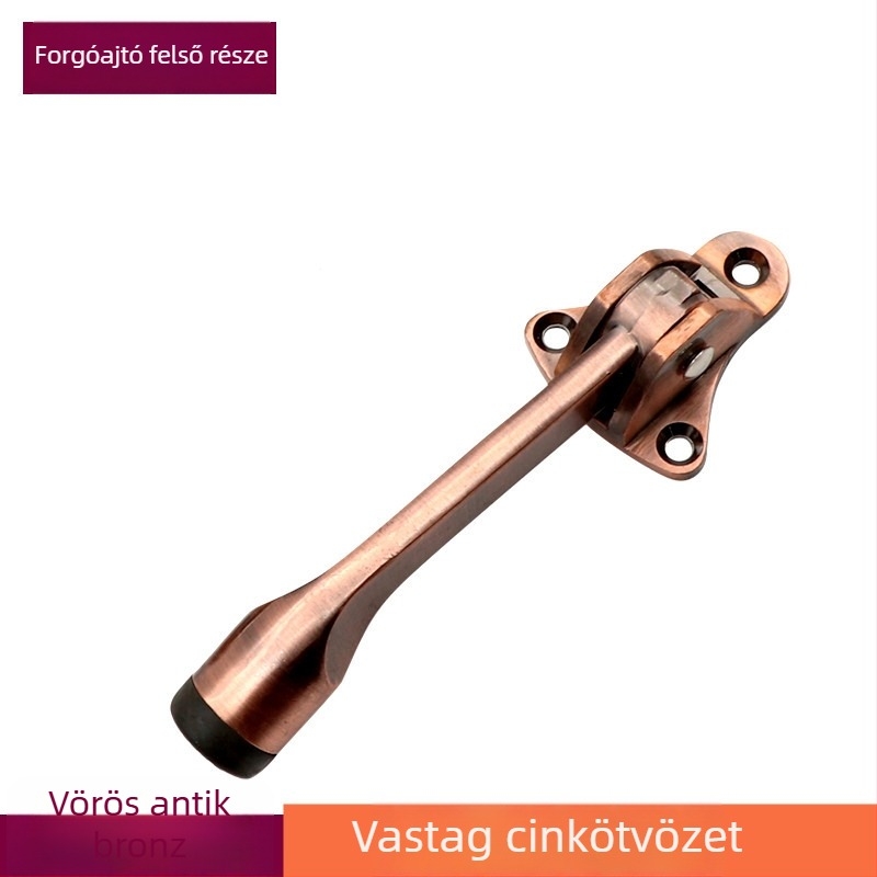 Ajtóstop, cink ötvözet, elektroplatinált felület, Ct-02 talajra szerelhető, hosszú fal típusú kialakítás, kézi működtetés