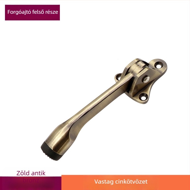 Ajtóstop, cink ötvözet, elektroplatinált felület, Ct-02 talajra szerelhető, hosszú fal típusú kialakítás, kézi működtetés