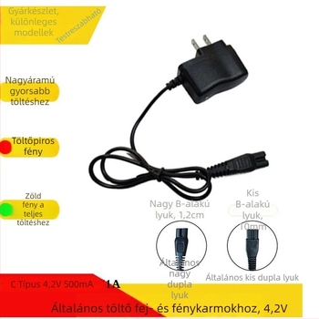 18650 Li-ion akkumulátorhoz tervezett fejlámpa töltő, DC 4.2V 0.6A kimenet