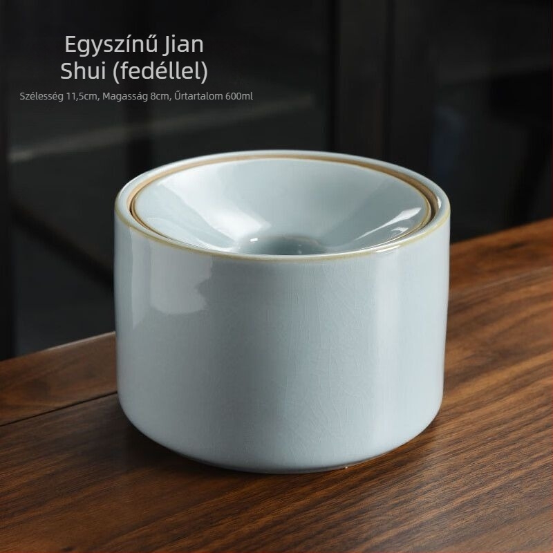 Guan Kiln-stílusú nagy kerámia teaüledék-tartó és hamutál, otthonra és irodába, könnyed luxus dizájn