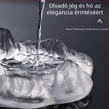 Üvegből készült hamutál irodába és otthonra – kreatív design, nappalihoz illő lux, jéghegy ihletésű