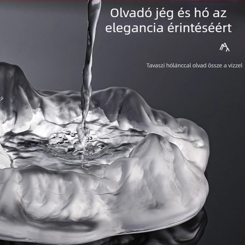 Üvegből készült hamutál irodába és otthonra – kreatív design, nappalihoz illő lux, jéghegy ihletésű