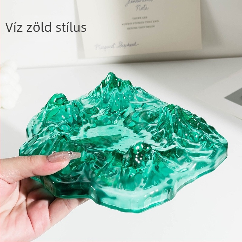 Üvegből készült hamutál irodába és otthonra – kreatív design, nappalihoz illő lux, jéghegy ihletésű