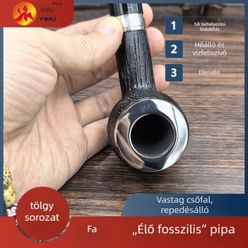 Tölgyfa pipa leválasztható szájrésszel, klasszikus tömörfa dizájn